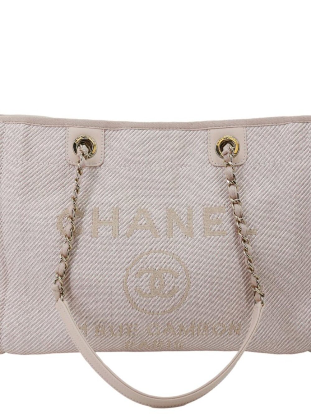 Chanel  Deauville Small Mixed Fibers Canvas Tote Bag Light Pink